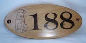 House number/name plaque - Dog